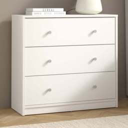 Furniture To Go May 3 Drawer White Chest of Drawers - Wilko - thumbnail 1