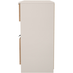 Crowndale Bora 4 Drawer 2 Shelf Gold Oak and Kashmir Wide Midi Chest - Cream - Wilko - thumbnail 4