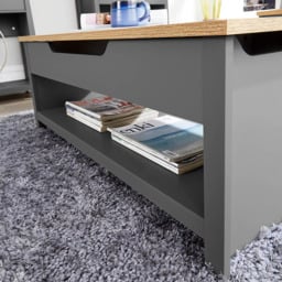Home Source Avon 2 Shelf Graphite Lift Up Coffee Table - Size: 40 x 105 x 47cm - Grey - Wilko - thumbnail 4