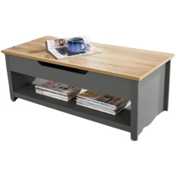 Home Source Avon 2 Shelf Graphite Lift Up Coffee Table - Size: 40 x 105 x 47cm - Grey - Wilko - thumbnail 3