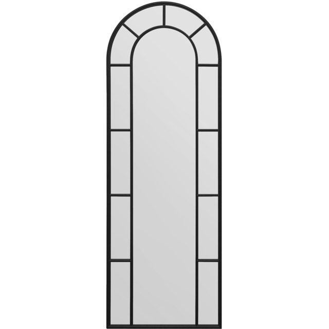 The Arcus Black Arched Metal Leaner Wall Mirror 170 x 60cm - MirrorOutlet - Wilko - image 1