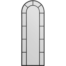 The Arcus Black Arched Metal Leaner Wall Mirror 170 x 60cm - MirrorOutlet - Wilko - thumbnail 1