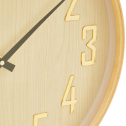 Premier Housewares Vitus Natural Round Wall Clock 40cm - Size: 40 x 5 x 40cm - Brown - Wilko - thumbnail 5