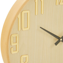 Premier Housewares Vitus Natural Round Wall Clock 40cm - Size: 40 x 5 x 40cm - Brown - Wilko - thumbnail 4