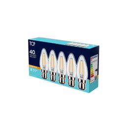 TCP Filament Candle 470L B22 Bulbs Warm White - Wilko