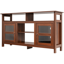 Costway 2 Door 4 Shelf Brown Wooden TV Unit - Size: 163 x 50 x 19cm - Wilko - thumbnail 3