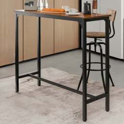 Costway Breakfast Bar Table Rustic Brown - Size: 2 Seater - Wilko