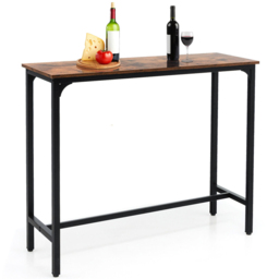 Costway Breakfast Bar Table Rustic Brown - Size: 2 Seater - Wilko - thumbnail 4