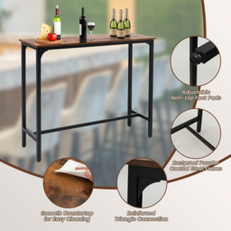 Costway Breakfast Bar Table Rustic Brown - Size: 2 Seater - Wilko - thumbnail 5