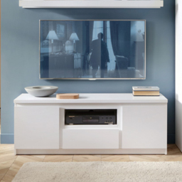 Florence Fribo 2 Door Single Drawer Alpine White Wide TV Cabinet - Size: 45 x 135 x 51cm - Wilko - thumbnail 4