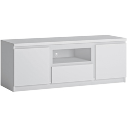 Florence Fribo 2 Door Single Drawer Alpine White Wide TV Cabinet - Size: 45 x 135 x 51cm - Wilko - thumbnail 3