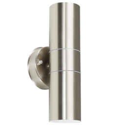 ValueLights Silver Outdoor Wall Up Down Light with Dusk till Dawn Sensor - Size: 23 x 10 x 10cm - Wilko