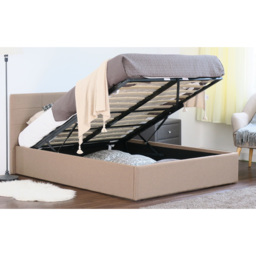 Brooklyn Single Mocha Fabric Gas Lift Ottoman Bed - Brown - Wilko - thumbnail 4