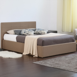 Brooklyn Single Mocha Fabric Gas Lift Ottoman Bed - Brown - Wilko - thumbnail 1