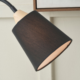Pacific Lifestyle Juna Black Fabric Shade Black Metal and Natural Wood Table Lamp - Size: 50 x 17 x 40cm - Wilko - thumbnail 4