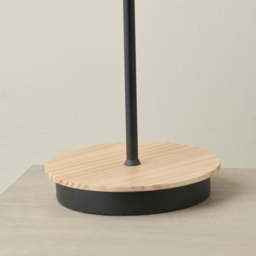 Pacific Lifestyle Juna Black Fabric Shade Black Metal and Natural Wood Table Lamp - Size: 50 x 17 x 40cm - Wilko - thumbnail 5