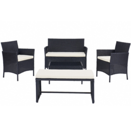 Home Detail Maya 4 Seater Black Rattan Sofa Dining Set with Cover - Wilko - thumbnail 3