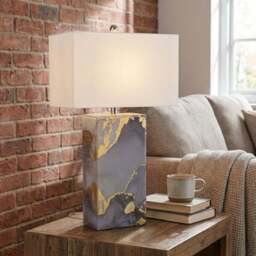 Marble Effect Glass Table Lamp - Wilko - thumbnail 4