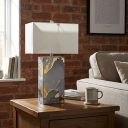Marble Effect Glass Table Lamp - Wilko - thumbnail 5