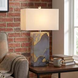 Marble Effect Glass Table Lamp - Wilko - thumbnail 3