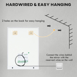 Portland LED Illuminated Bathroom Mirror - Size: 70 x 50cm - Clear - Wilko - thumbnail 7