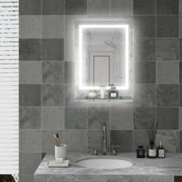 Portland LED Illuminated Bathroom Mirror - Size: 70 x 50cm - Clear - Wilko - thumbnail 3