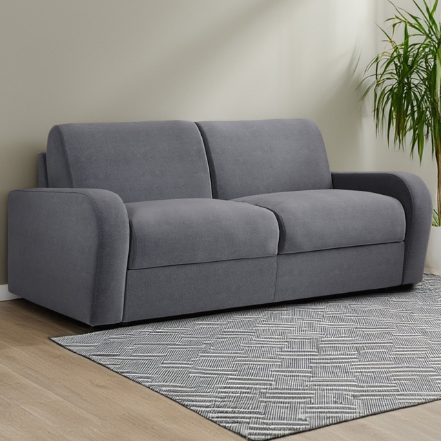 Jay-Be Deco 3 Seater Brushed Twill Admiral Sofa Bed with e-Sprung Mattress - Size: 2 Seater - Grey - Wilko - image 1