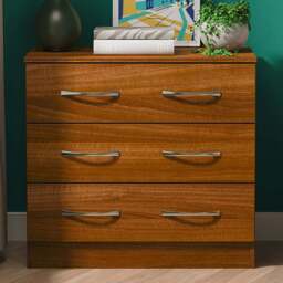 Crowndale Avon 3 Drawer Noche Walnut Chest of Drawers - Wilko