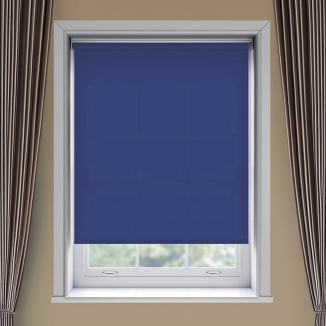 New Edge Blinds Thermal Blackout Roller Blind Navy 120cm - Size: W 120cm x D 170cm - Blue - Wilko - image 1