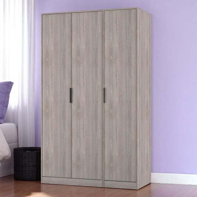 Crowndale Hong Kong 3 Door Grey Oak Tall Wardrobe Ready Assembled - Wilko - image 1