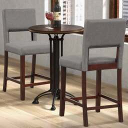 Costway Grey Bar Stool Set of 2 - Size: 104 x 49 x 30cm - Wilko