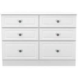 Crowndale Pembroke 6 Drawer Matt White Wide Chest of Drawers Ready Assembled - White Matt - Wilko - thumbnail 3
