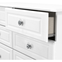 Crowndale Pembroke 6 Drawer Matt White Wide Chest of Drawers Ready Assembled - White Matt - Wilko - thumbnail 7
