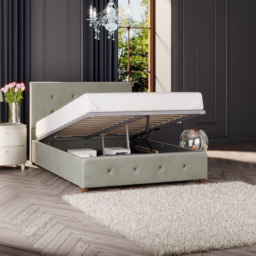 Laurence Llewelyn-Bowen Hesper Small Double Duck Egg Plush Velvet Ottoman Bed - Green - Wilko - thumbnail 3