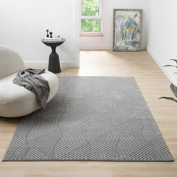 Desire Rugs Vellure Anthracite Metallic Sheen Pyramid Design Rug 120 x 170cm - Size: 170 x 120 x 1.1cm - Grey - Wilko - thumbnail 3