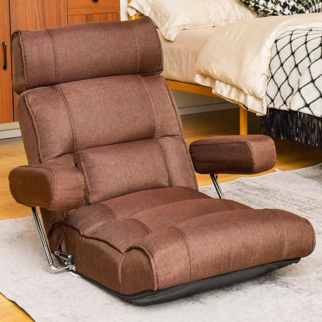 Costway Brown Adjustable Sofa Lounge Chair - Size: Single - Wilko - image 1