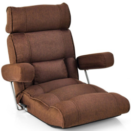 Costway Brown Adjustable Sofa Lounge Chair - Size: Single - Wilko - thumbnail 3