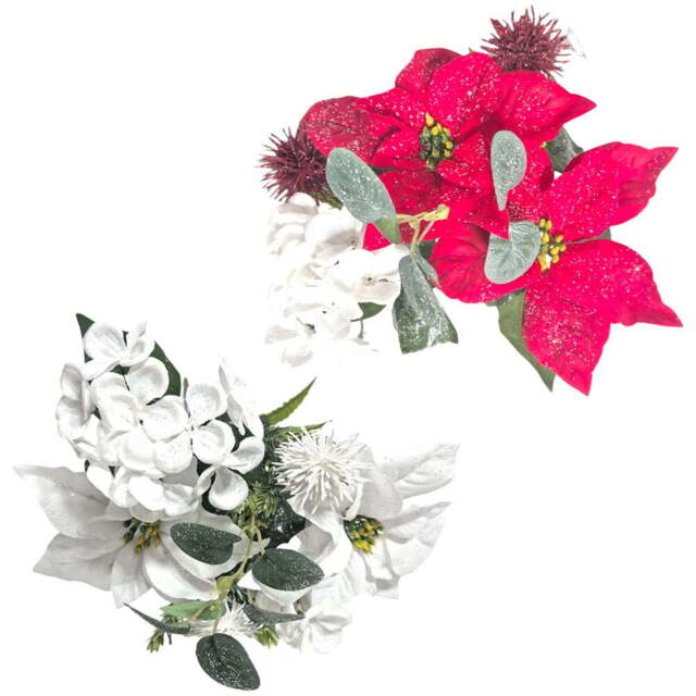 Poinsettia BouquetWhite or Pink - Wilko