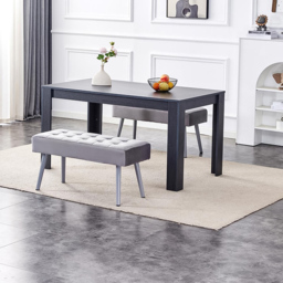 Kosy Koala 4 Seater Dining Set with Bench Dark Grey and Grey Velvet - Multi - Wilko - thumbnail 5