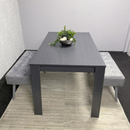 Kosy Koala 4 Seater Dining Set with Bench Dark Grey and Grey Velvet - Multi - Wilko - thumbnail 3