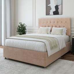 Bedmaster Single Mink Naples Linen Divan Base with Lona Headboard - Brown - Wilko - thumbnail 1