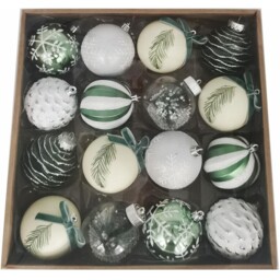 Mistletoe Cottage Green Baubles 16 Pack - Wilko - thumbnail 1