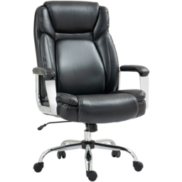 Portland Black Height Adjustable Faux Leather Office Desk Chair - Size: 124 x 74.5 x 78cm - Wilko - thumbnail 3