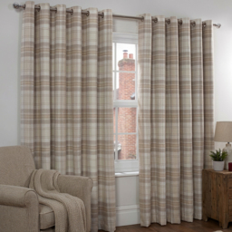 Divante Hatfield Natural Check Blackout Curtains 168 x 183cm - Size: W 183 x D 168cm - Wilko - thumbnail 6