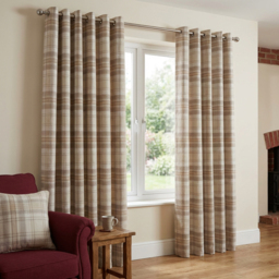 Divante Hatfield Natural Check Blackout Curtains 168 x 183cm - Size: W 183 x D 168cm - Wilko - thumbnail 5