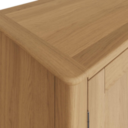 FWStyle Taberno 2 Door 2 Shelf Natural Lacquered Oak Wide TV Unit - Size: 44 x 110 x 35cm - Natural Oak - Wilko - thumbnail 6
