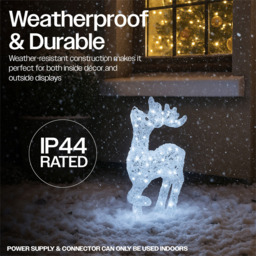 Xmas Haus Silver 70 White LED Head Up Deer Christmas Decoration 2ft - Size: 540 x 53 x 130cm - Wilko - thumbnail 4