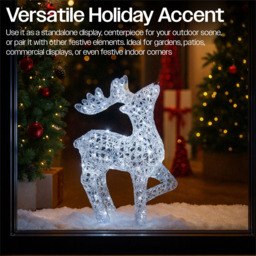 Xmas Haus Silver 70 White LED Head Up Deer Christmas Decoration 2ft - Size: 540 x 53 x 130cm - Wilko - thumbnail 6