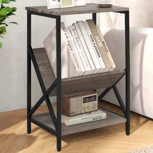Costway 3 Tier Grey Record Player Stand - Size: 40 x 30 x 61cm - Wilko - image 1