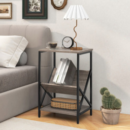 Costway 3 Tier Grey Record Player Stand - Size: 40 x 30 x 61cm - Wilko - thumbnail 4
